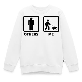 Propriétaire de chien Stick Figurine - Sweat Premium enfant bio - blanc - Devant - AI Model Kid Male (0cm)