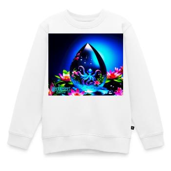 gouttes d’eau - Sweat Premium enfant bio - blanc - Devant - AI Model Kid Male (0cm)