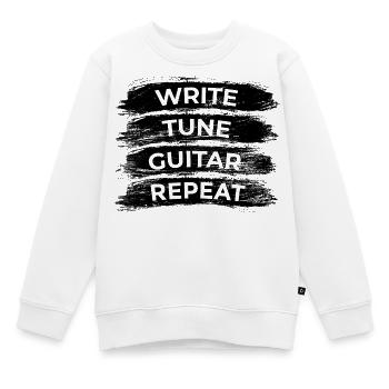 Schreiben Musizieren Gitarre - Kinder Premium Organic Sweatshirt - Weiß - Vorne - AI Model Kid Male (0cm)