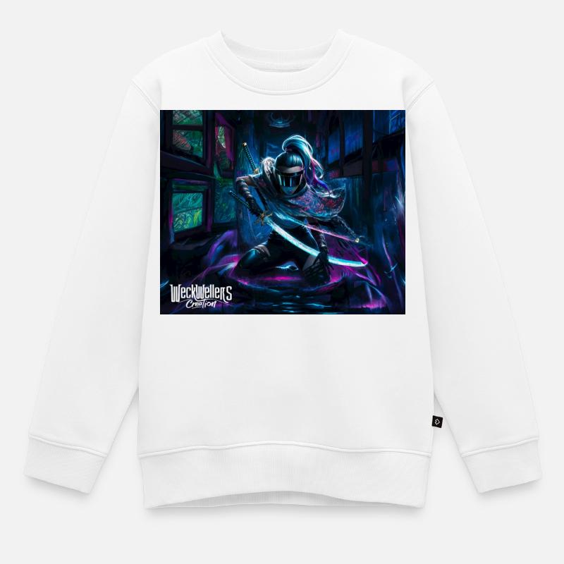 Graffiti Anime Samurai - Kids Premium Organic Sweatshirt - white
