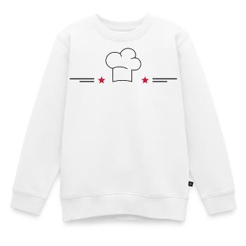 Toque de chef avec étoiles - Sweat Premium enfant bio - blanc - Devant - AI Model Kid Male (0cm)