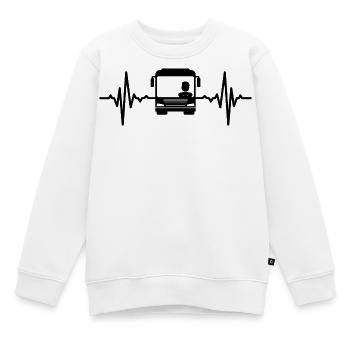 Busfahrer Herzschlag - Kinder Premium Organic Sweatshirt - Weiß - Vorne - AI Model Kid Male (0cm)