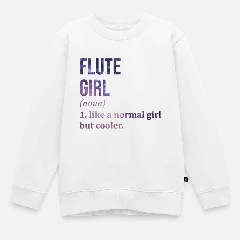 flûte - Sweat Premium enfant bio - blanc