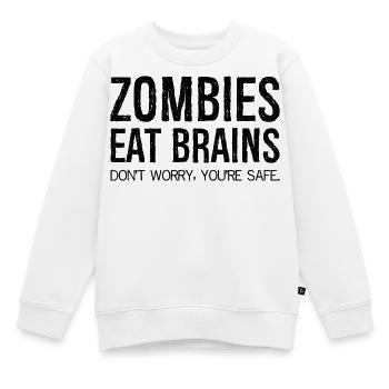 Zombies fressen Gehirne Keine Sorge, du bist sicher - Kinder Premium Organic Sweatshirt - Weiß - Vorne - AI Model Kid Male (0cm)