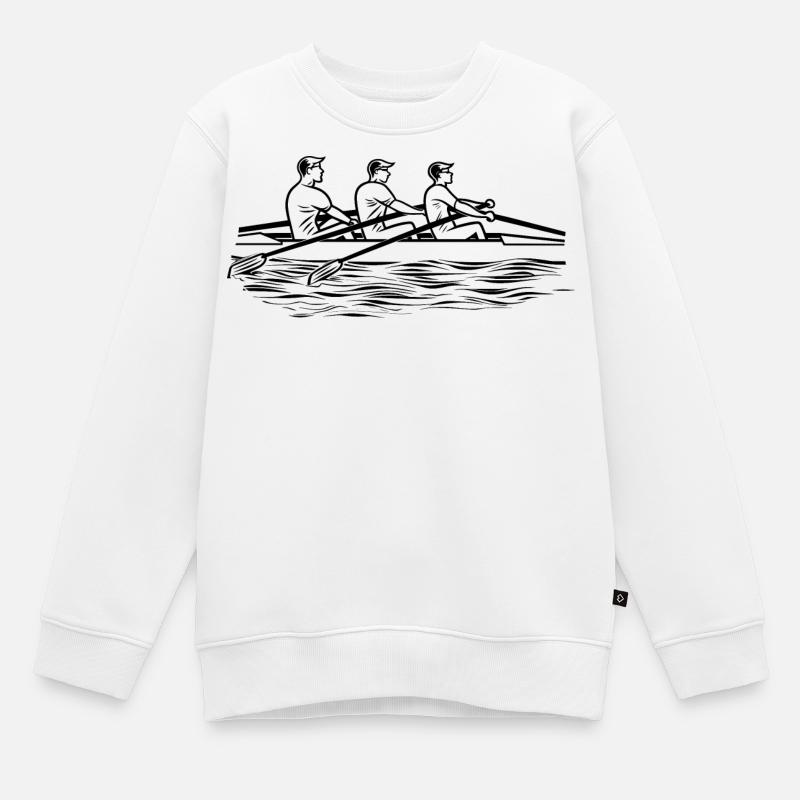 Dessin de l’équipe d’aviron - Sweat Premium enfant bio - blanc