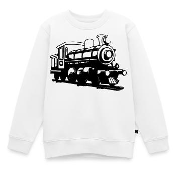 Lokomotive - Kinder Premium Organic Sweatshirt - Weiß - Vorne - AI Model Kid Male (0cm)