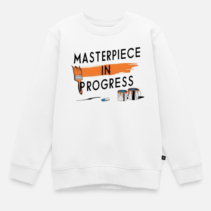 Masterpiece in Progress - Kids Premium Organic Sweatshirt - white