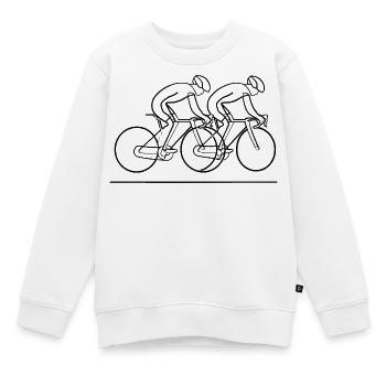 Fahrradfahrer Strichzeichnung - Kinder Premium Organic Sweatshirt - Weiß - Vorne - AI Model Kid Male (0cm)