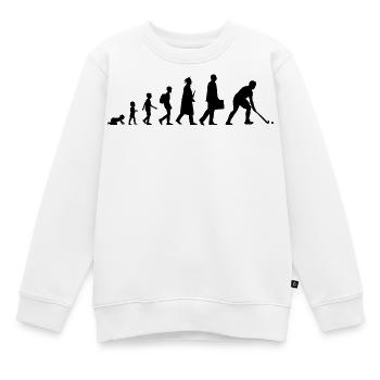 Entwicklung des Feldhockeys - Kinder Premium Organic Sweatshirt - Weiß - Vorne - AI Model Kid Male (0cm)