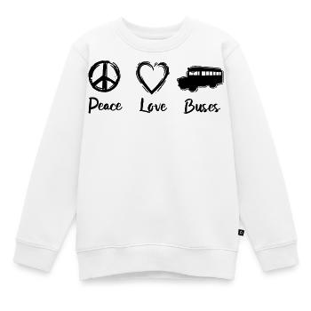 J’adore les bus - Sweat Premium enfant bio - blanc - Devant - AI Model Kid Male (0cm)