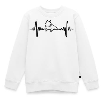 Katze Herzlinie - Kinder Premium Organic Sweatshirt - Weiß - Vorne - AI Model Kid Male (0cm)