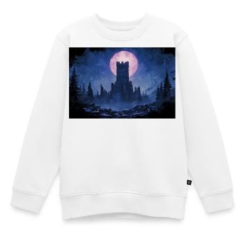 Poster Illustration Mittelalterliche Landschaft in Ruinen - Kinder Premium Organic Sweatshirt - Weiß - Vorne - AI Model Kid Male (0cm)