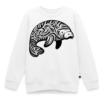 Lamantin tribal - Sweat Premium enfant bio - blanc - Devant - AI Model Kid Male (0cm)
