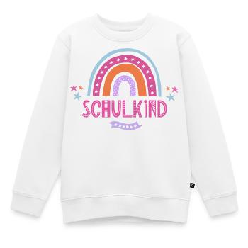 Schulkind Regenbogen Pink für Mädchen Boho - Kinder Premium Organic Sweatshirt - Weiß - Vorne - AI Model Kid Male (0cm)