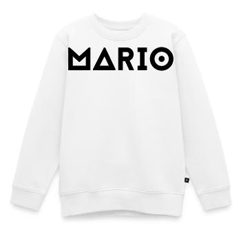 Vorname Mario - Kinder Premium Organic Sweatshirt - Weiß - Vorne - AI Model Kid Male (0cm)