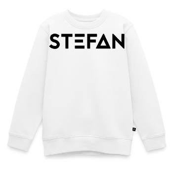 Vorname Stefan - Kinder Premium Organic Sweatshirt - Weiß - Vorne - AI Model Kid Male (0cm)