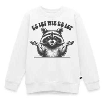 Waschbär - Es ist wie es es ist  - Kinder Premium Organic Sweatshirt - Weiß - Vorne - AI Model Kid Male (0cm)