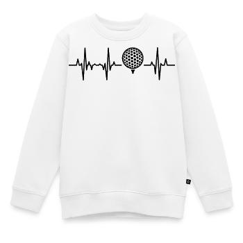 Golf Kardiogramm - Kinder Premium Organic Sweatshirt - Weiß - Vorne - AI Model Kid Male (0cm)