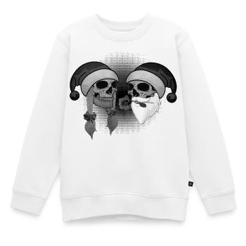 Weihnachten Totenschädel Frau und Mann Rose Mütze - Kinder Premium Organic Sweatshirt - Weiß - Vorne - AI Model Kid Male (0cm)