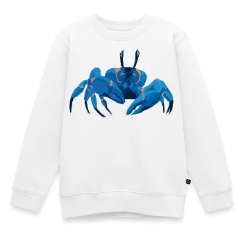 Blaue Krabbe Polygonaler Stil - Kinder Premium Organic Sweatshirt - Weiß - Vorne - AI Model Kid Male (0cm)