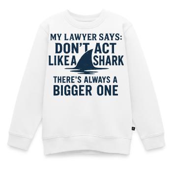 T-shirt humoristique de citation d’avocat requin - Sweat Premium enfant bio - blanc - Devant - AI Model Kid Male (0cm)