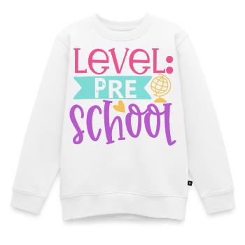 Level: Vorschule - Kinder Premium Organic Sweatshirt - Weiß - Vorne - AI Model Kid Male (0cm)