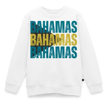 Bahamas-Flagge, ich liebe die Bahamas - Kinder Premium Organic Sweatshirt - Weiß - Vorne - AI Model Kid Male (0cm)