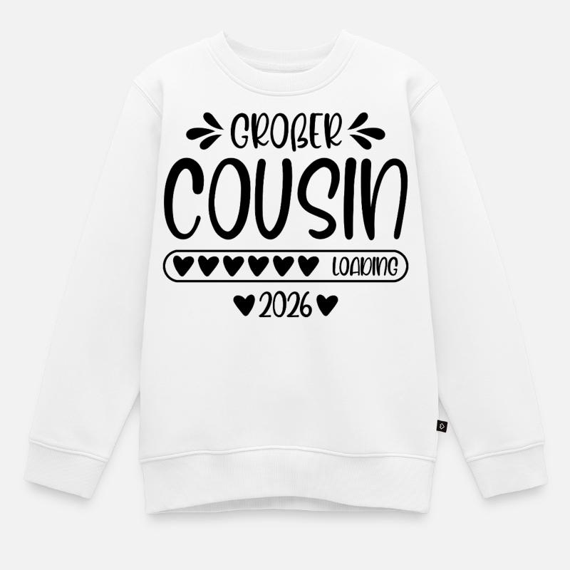 Big Cousin 2026 loading - Kids Premium Organic Sweatshirt - white