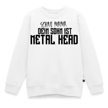 Schau Mama, dein Sohn ist Metal Head - Kinder Premium Organic Sweatshirt - Weiß - Vorne - AI Model Kid Male (0cm)