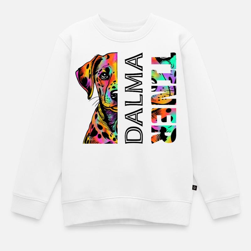 Dalmatien coloré - Sweat Premium enfant bio - blanc