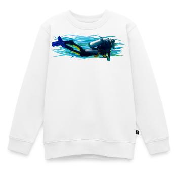 Diver - Kinder Premium Organic Sweatshirt - Weiß - Vorne - AI Model Kid Male (0cm)