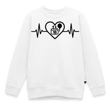 Herz Kindergeburtstag 10 Jahre Kuchen - Kinder Premium Organic Sweatshirt - Weiß - Vorne - AI Model Kid Male (0cm)