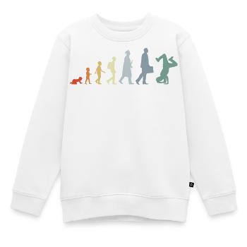 Vintage Breakdancer Evolution - Kinder Premium Organic Sweatshirt - Weiß - Vorne - AI Model Kid Male (0cm)