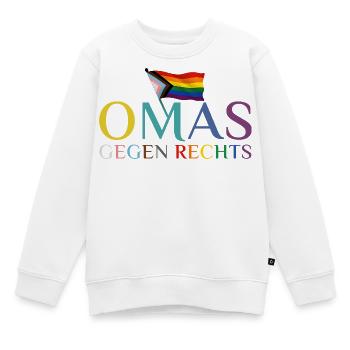 Omas gegen Rechts Regenbogen Flagge - Kinder Premium Organic Sweatshirt - Weiß - Vorne - AI Model Kid Male (0cm)