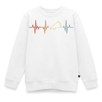 Mégaphone vintage Heartbeat - Sweat Premium enfant bio - blanc - Devant - AI Model Kid Male (0cm)