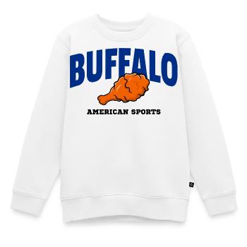 Buffalo Wing Football Shirt – Lustiges Fan Design - Kinder Premium Organic Sweatshirt - Weiß - Vorne - AI Model Kid Male (0cm)