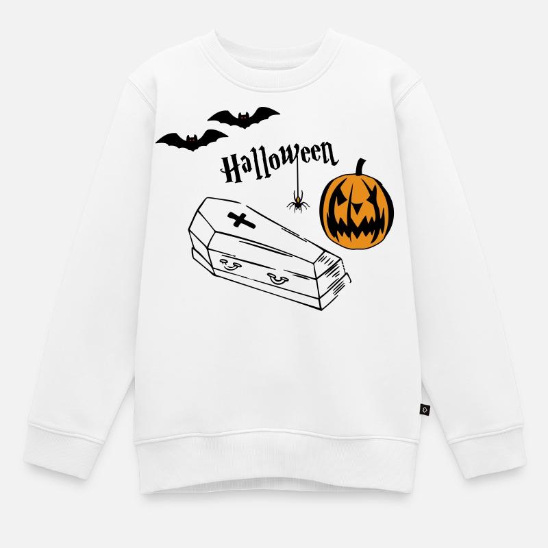 Halloween Pumpkin Silhouette - Kids Premium Organic Sweatshirt - white