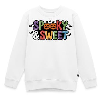 Motif citrouille effrayant et doux - Sweat Premium enfant bio - blanc - Devant - AI Model Kid Male (0cm)