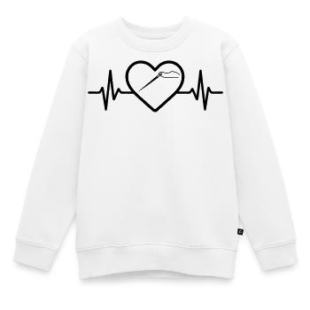 Nähen Garnrolle Nadel Schere Herz - Kinder Premium Organic Sweatshirt - Weiß - Vorne - AI Model Kid Male (0cm)