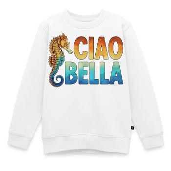 Ciao Bella - Kinder Premium Organic Sweatshirt - Weiß - Vorne - AI Model Kid Male (0cm)