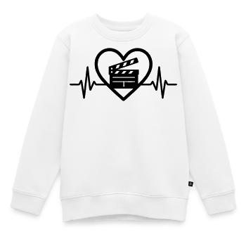 Kino Herz Filmklappe - Kinder Premium Organic Sweatshirt - Weiß - Vorne - AI Model Kid Male (0cm)