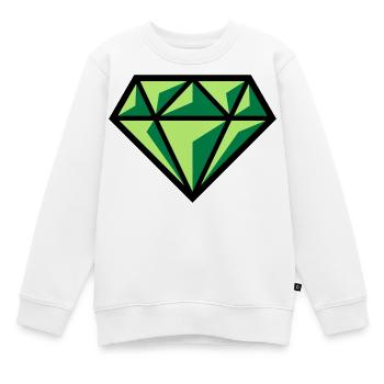 Diamant (Edelstein Brillant Symbol / POS Gre 3C) - Kinder Premium Organic Sweatshirt - Weiß - Vorne - AI Model Kid Male (0cm)