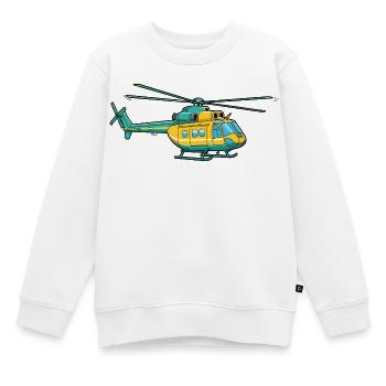 Hubschrauber - Kinder Premium Organic Sweatshirt - Weiß - Vorne - AI Model Kid Male (0cm)