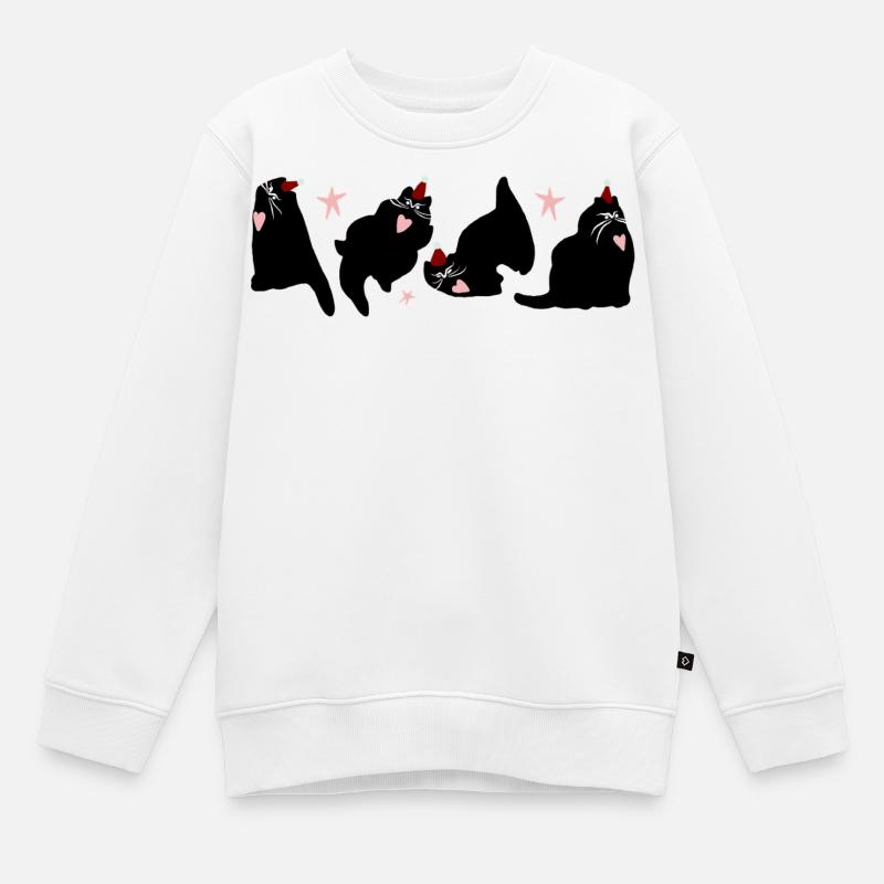 WEIHNACHTSKATZEN - Kinder Premium Organic Sweatshirt - Weiß