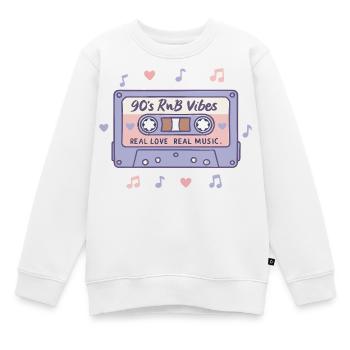 90s RnB Vibes Kassette – Retro Musik Nostalgie - Kinder Premium Organic Sweatshirt - Weiß - Vorne - AI Model Kid Male (0cm)