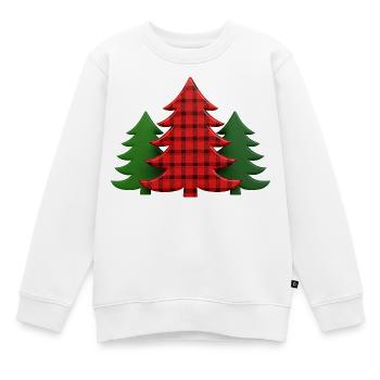 Arbre à carreaux Arbres de Noël Arbre de Noël - Sweat Premium enfant bio - blanc - Devant - AI Model Kid Male (0cm)