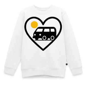 Vanlife Heart Van Travel Road Adventure - Sweat Premium enfant bio - blanc - Devant - AI Model Kid Male (0cm)