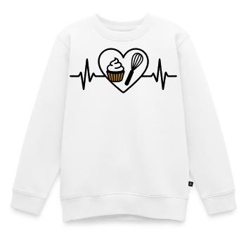 Patisserie Herz Schneebesen Dessert Süß - Kinder Premium Organic Sweatshirt - Weiß - Vorne - AI Model Kid Male (0cm)