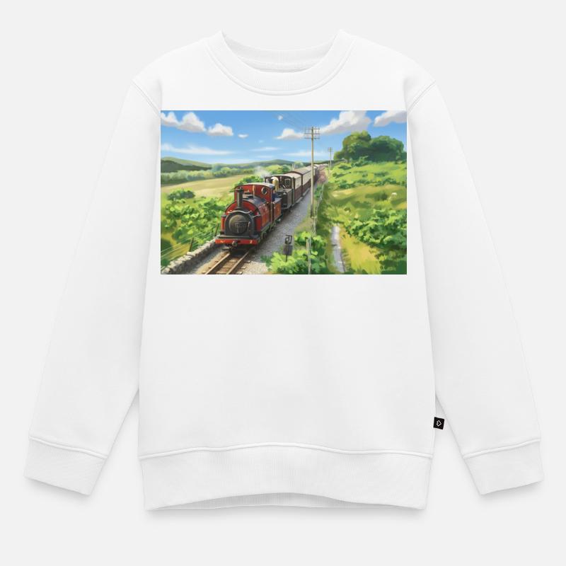 Dduallt-Doppelspiel - Kinder Premium Organic Sweatshirt - Weiß