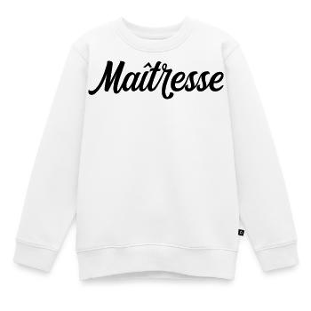 Maîtresse D'école Enseignante Classe Élémentaire - Sweat Premium enfant bio - blanc - Devant - AI Model Kid Male (0cm)